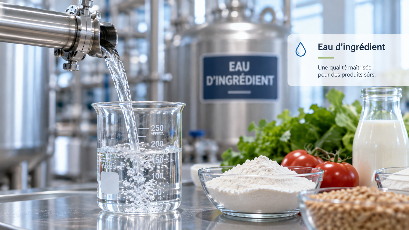 Eau utilisée comme ingrédient alimentaire